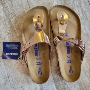 Rose Gold Birkenstock Sandals NWT